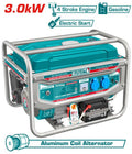 TOTAL Groupe Electrogène 3000W 3 kva Avec clé de démarrage et Un Panneau De Contrôle Facile A Utiliser