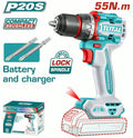 Visseuse 20v brushless mandrin acier avec une batterie 2amp et un chargeur