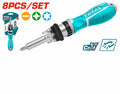 Tournevis a cliquet 8 pcs avec embouts - TACSD30086