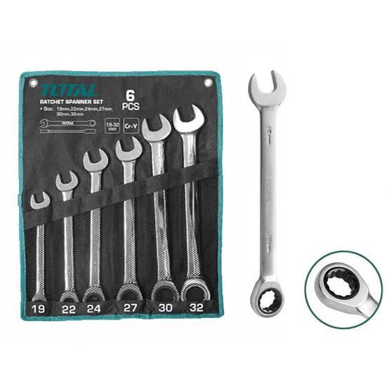 Jeu De Clés À Cliquet 19-32mm 6 Pcs Total THT102RK061