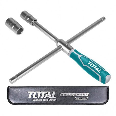 Clé En Croix pour pneue Rapide 17*19*21*23mm Avec Pochette TOTAL | THTRCW40231