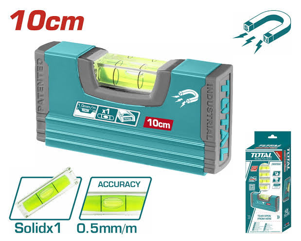 Niveau À Bulle 10Cm Avec 1 Flacons d’Alcool TOTAL TMT20105M
