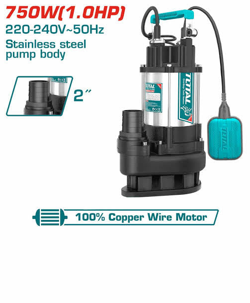 pompe vide cave eau usée broyeur 750w inox TWP775016