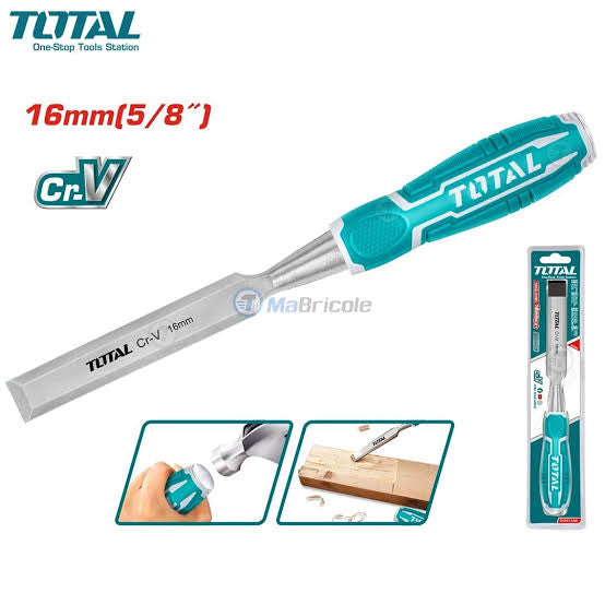 Ciseau à bois a lame tranchante 16mm 140mm CR-V TOTAL | THT41166