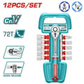 Jeux de clé à cliquet et douilles 1/2 11-24mm 12 pièces TOTAL | THT141121