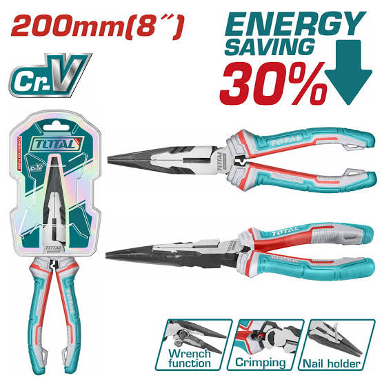 Pince à bec long 8" 200mm TOTAL | THT220806S