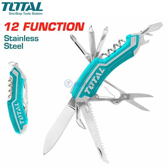 Couteau multifonction 9,5Cm 12 fonctions TOTAL | THMFK0126