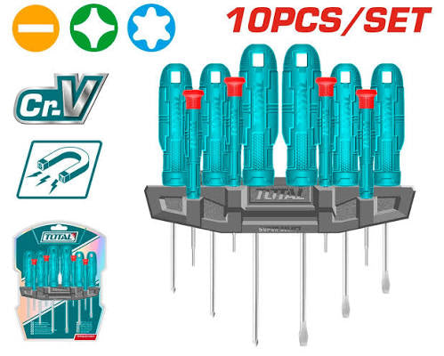 jeu de tournevis 10pcs TOTAL THTDC251001