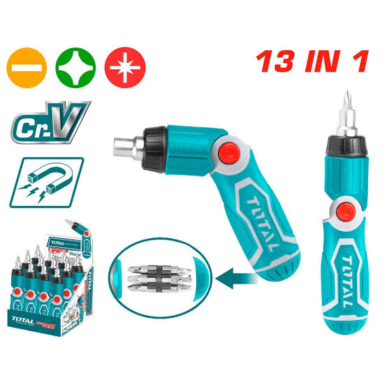 Tournevis A Cliquet Pliante 13 En1 Total TACSD30136