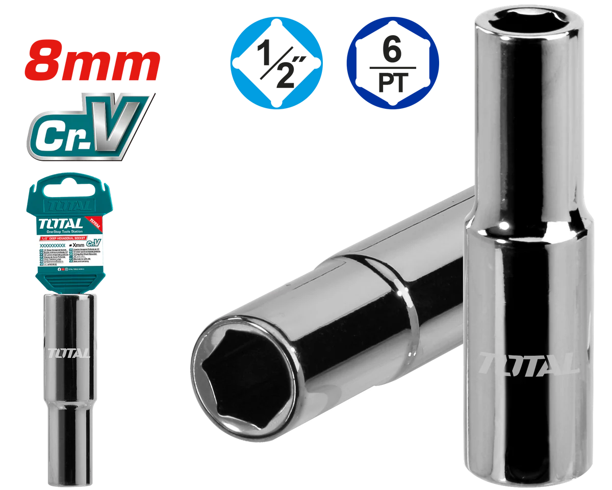 Douille Hexagonale longue  8mm 1/2″ THTST12083L